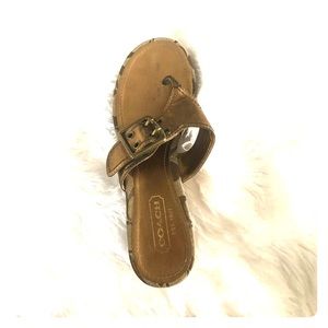 Coach designer wedge sandals